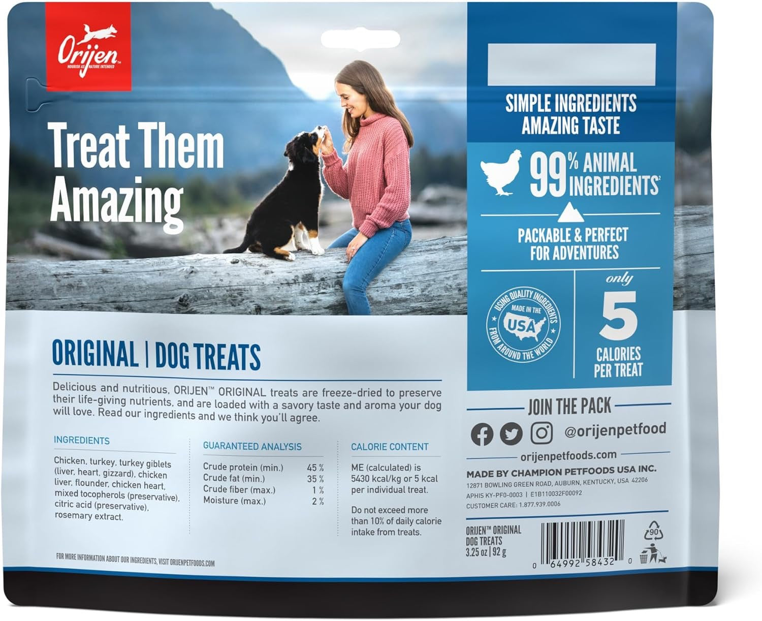 Orijen Original Freeze Dried Dog Treats (3.25oz)
