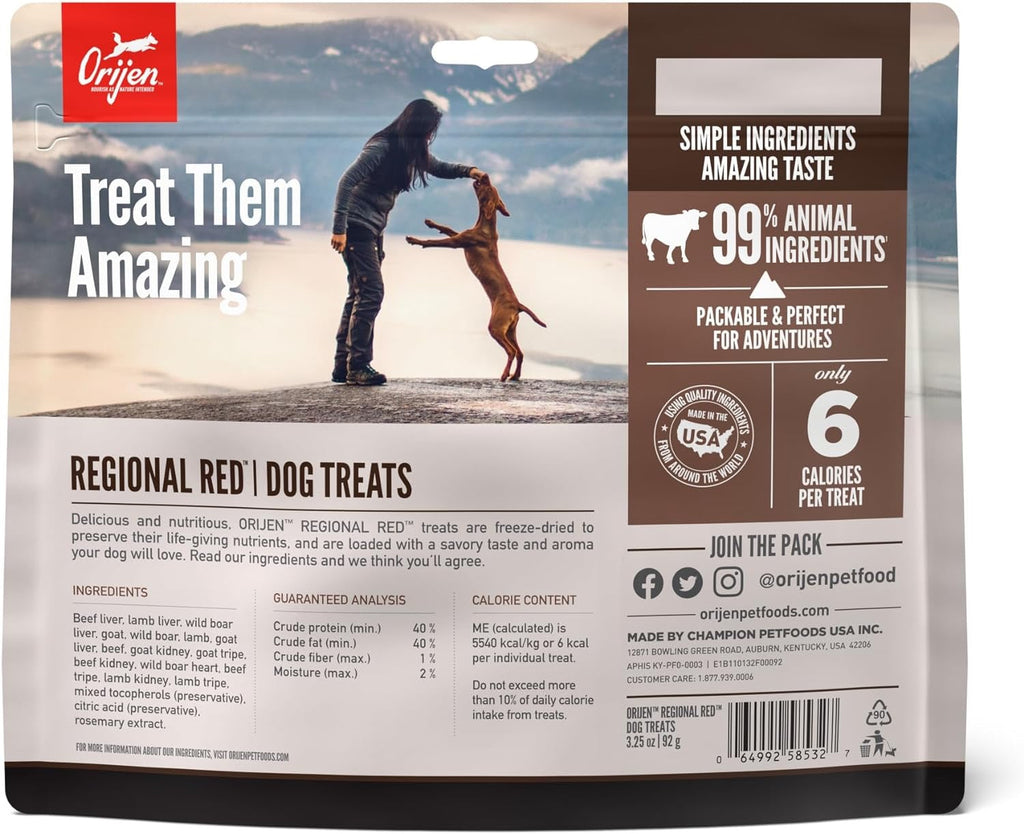 Orijen Regional Red Freeze Dried Dog Treats (3.25oz)