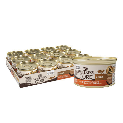 Wellness Core All Life Stages Chicken, Turkey and Chicken Liver Pate Wet Cat Food (5.5oz)